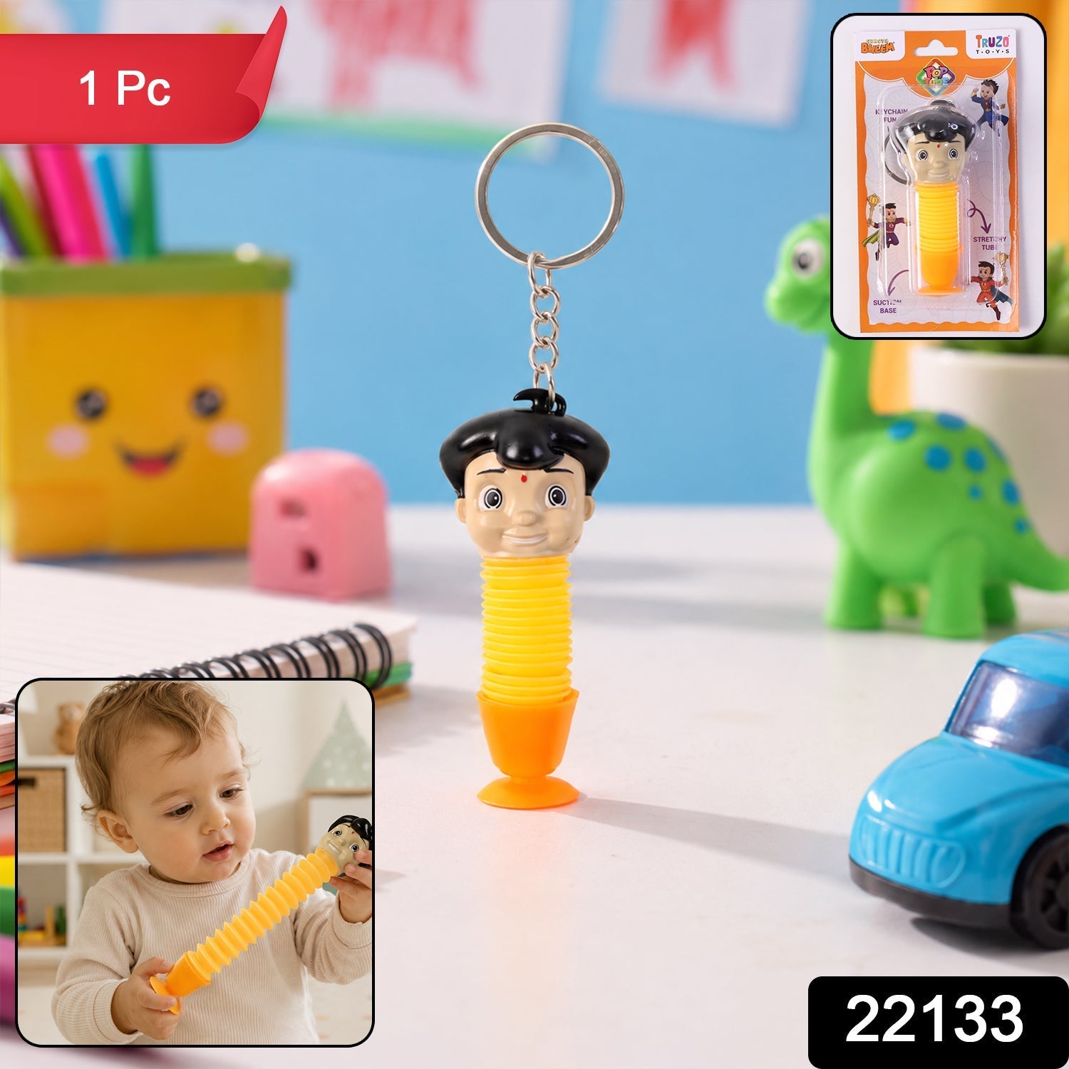 Pack of pop tube fidget toys in bright colors