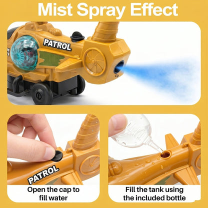 Bump and go helicopter toy action in play