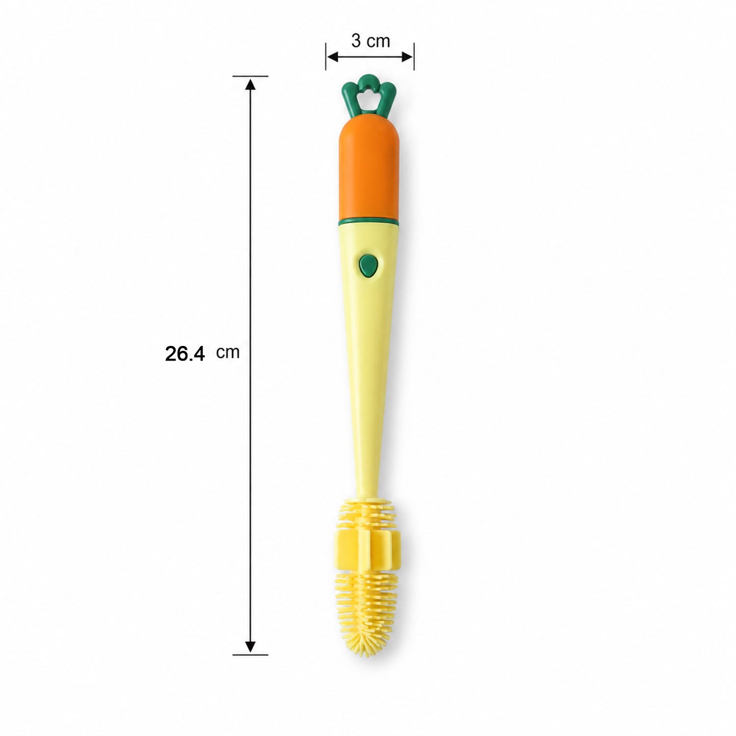 White background image of bottle cleaning brush showing design