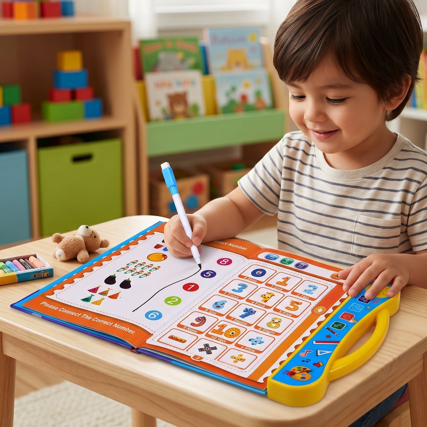 Kids engaging with the learning sound book