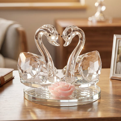 Crystal swan decor used on home or office tables