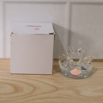 Packaged crystal swan showpiece ready for gifting