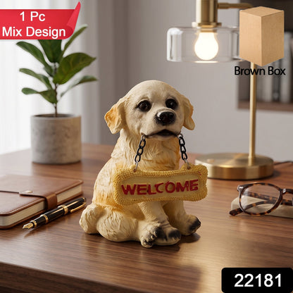 Pack of resin dog figurines for home decor and gift