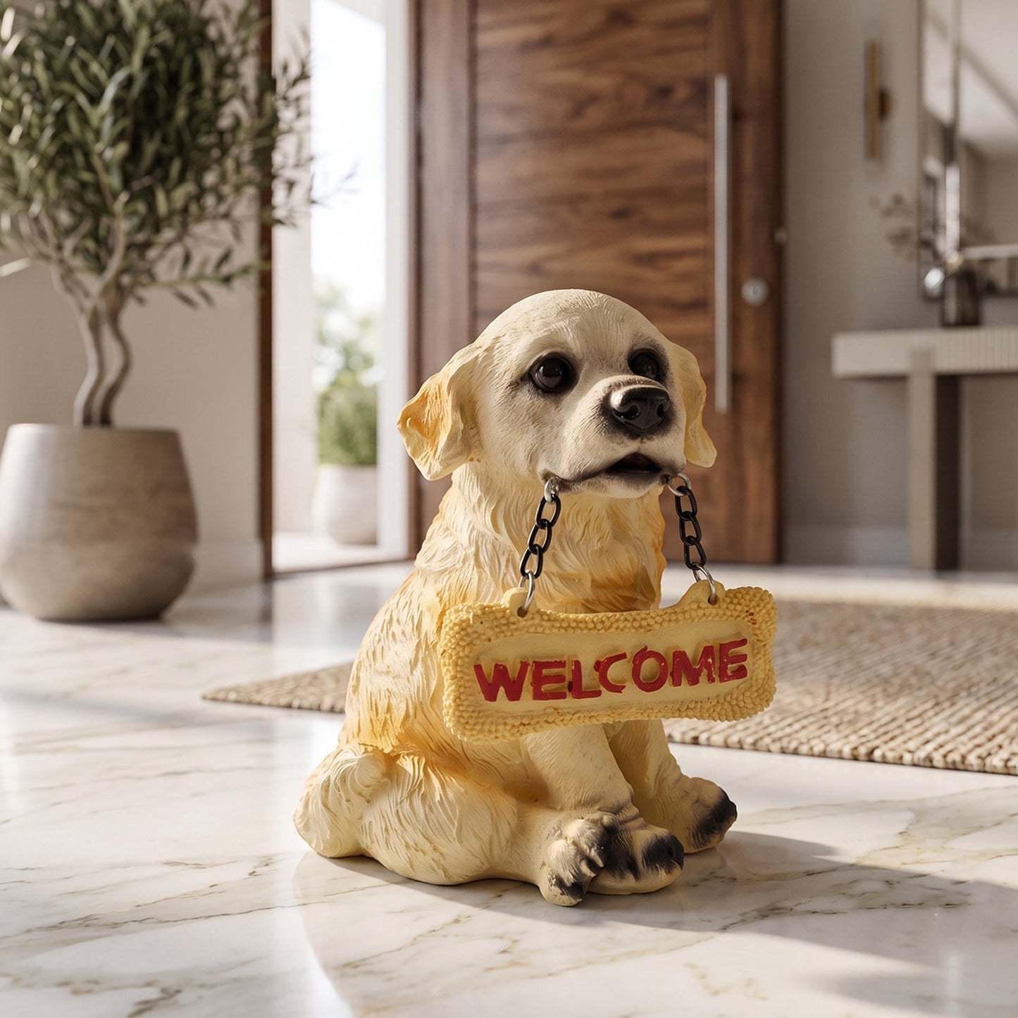 Decorative resin dog statue for home display
