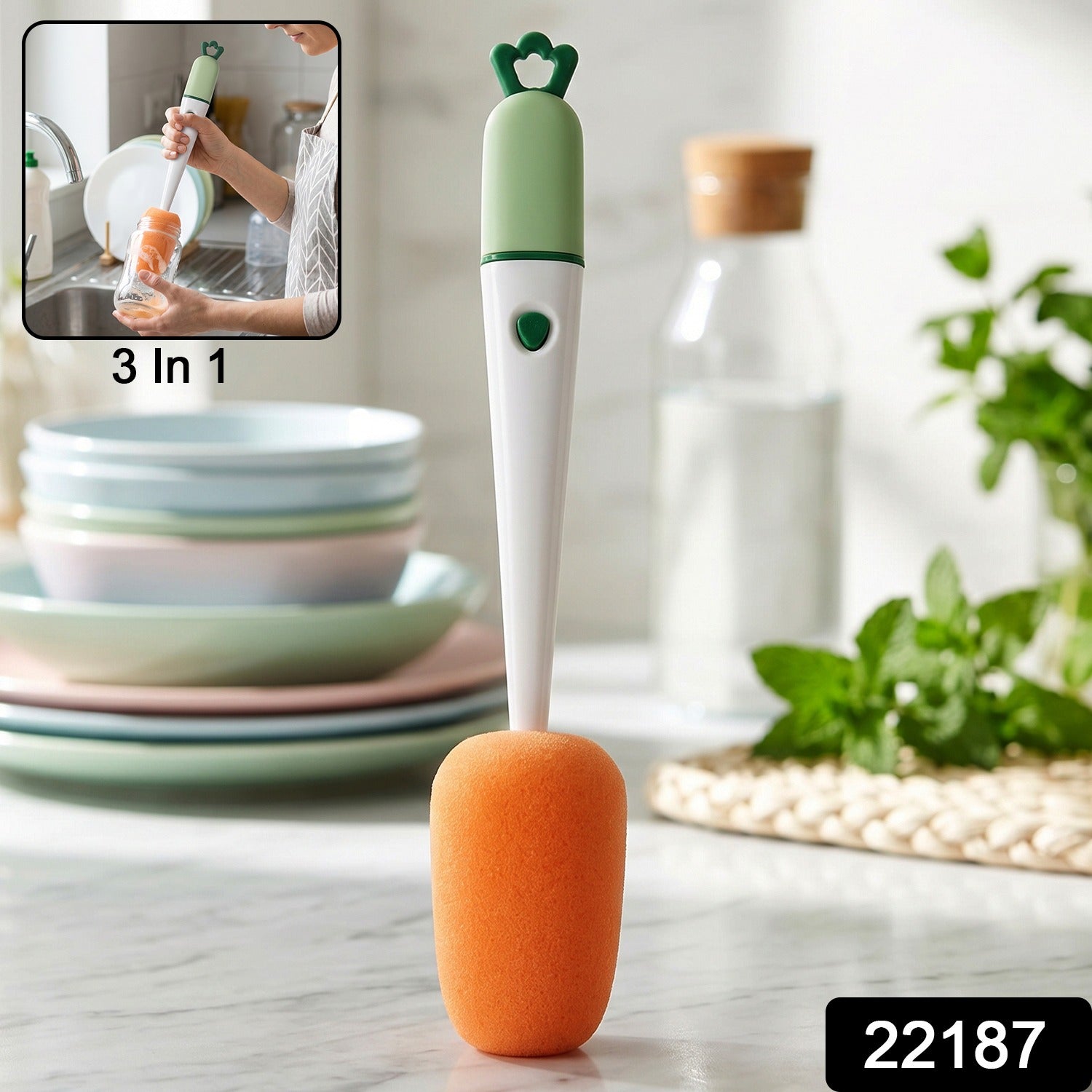Pack of bottle cleaning brushes in vibrant colors