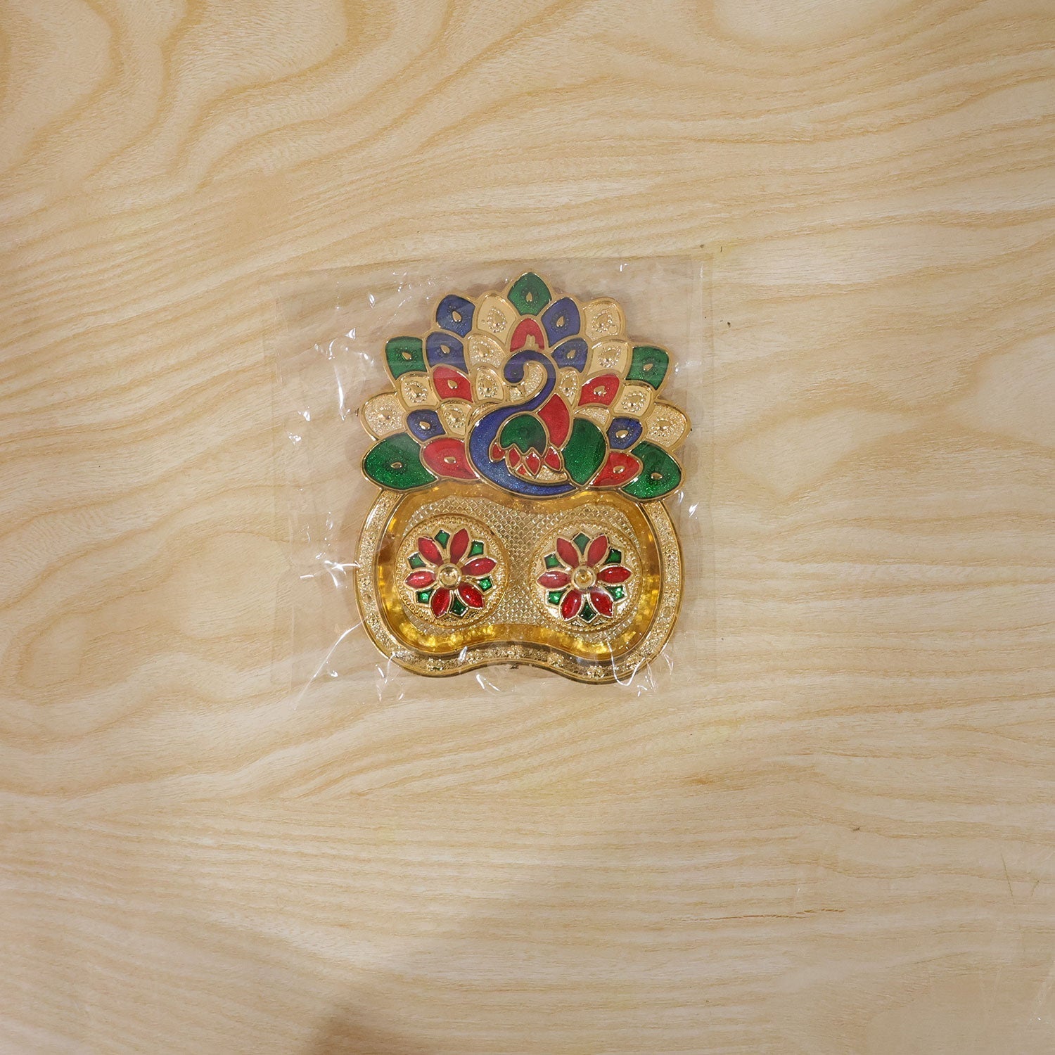Packaged peacock kumkum holder box
