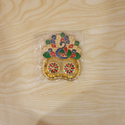 Packaged peacock kumkum holder box