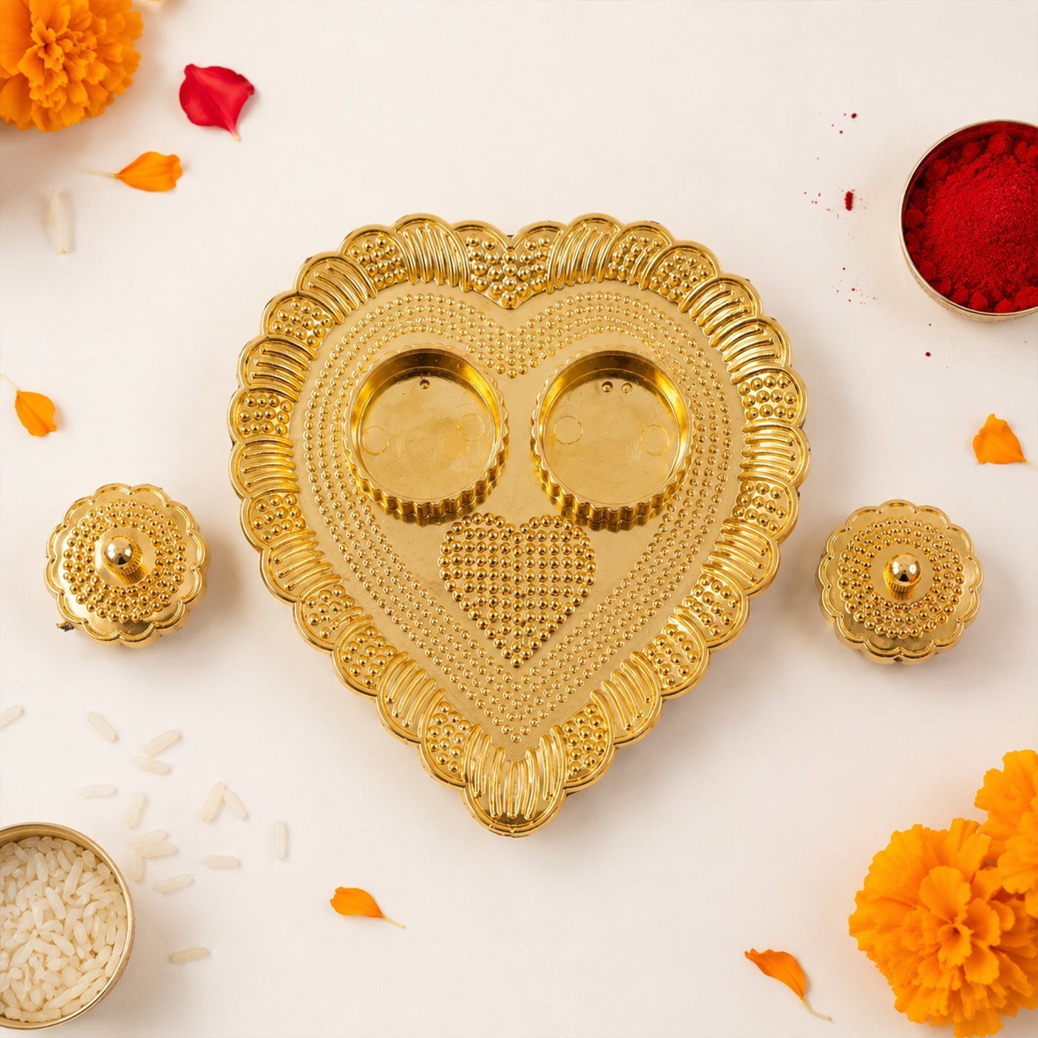 Kumkum, tilak, chawal holder for puja and rituals