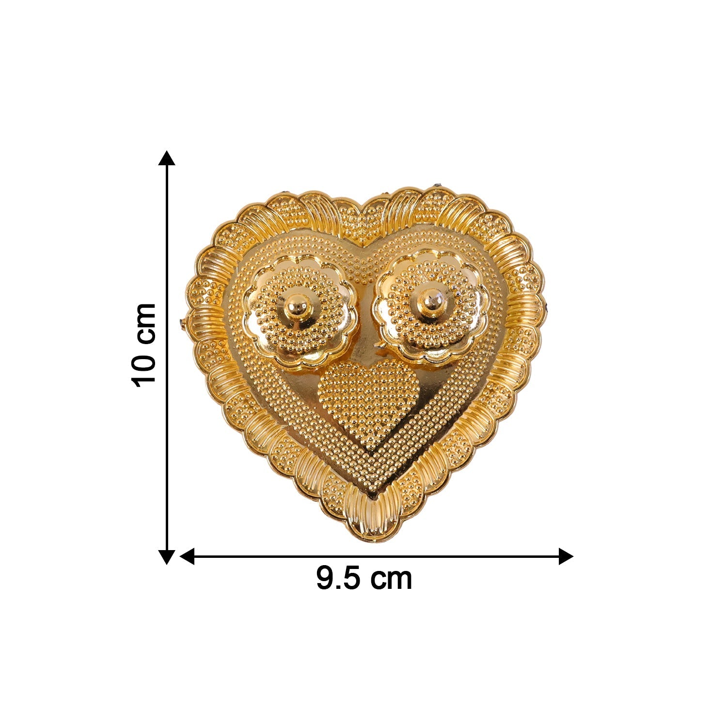 Size guide for heart-shaped kumkum holder