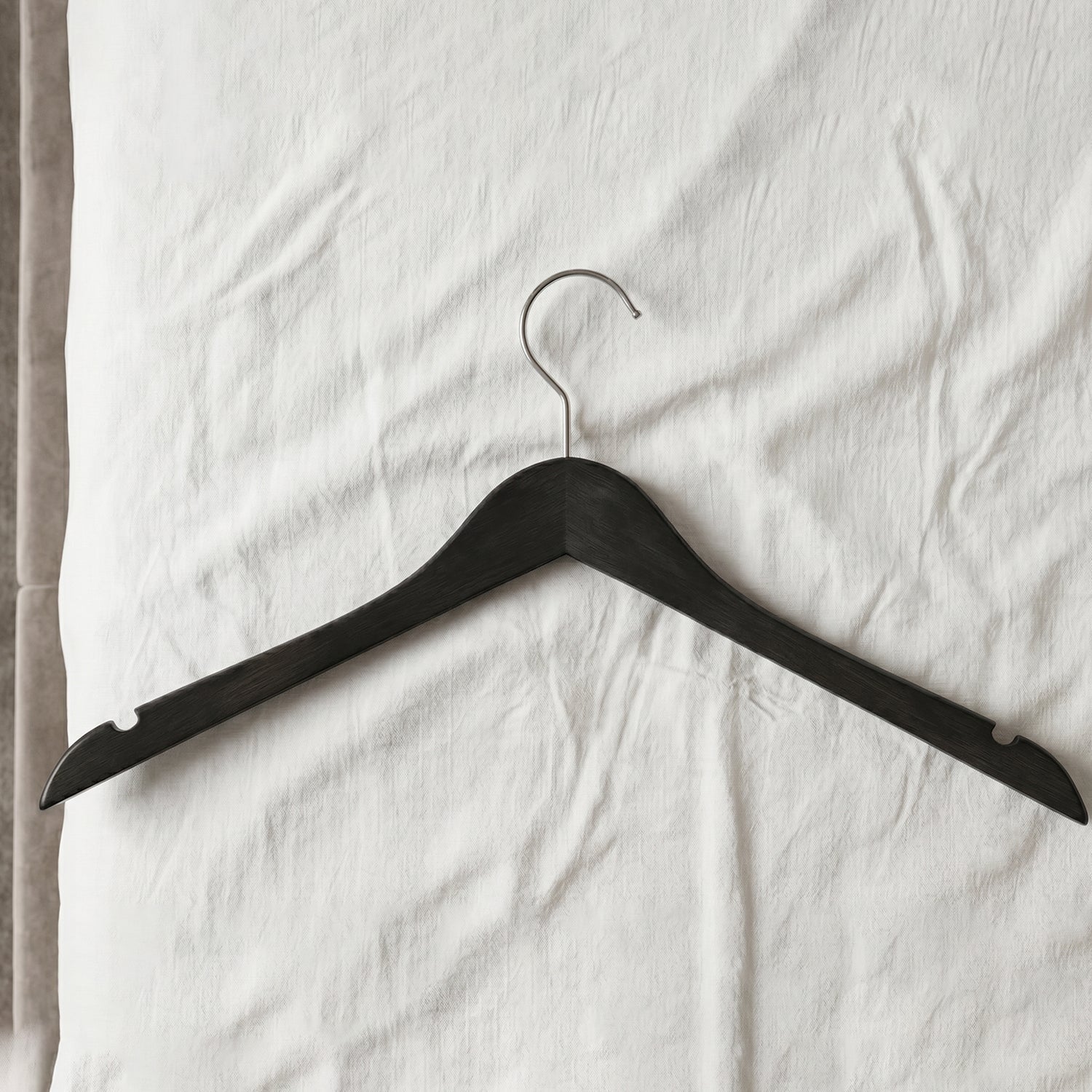 Hanger in use for wardrobe organization and clothes hanging