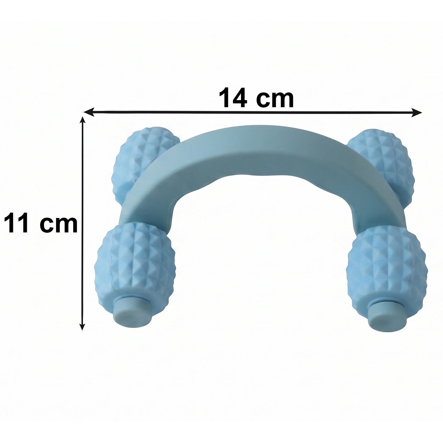 Size guide showing dimensions of the 4 roller massager.
