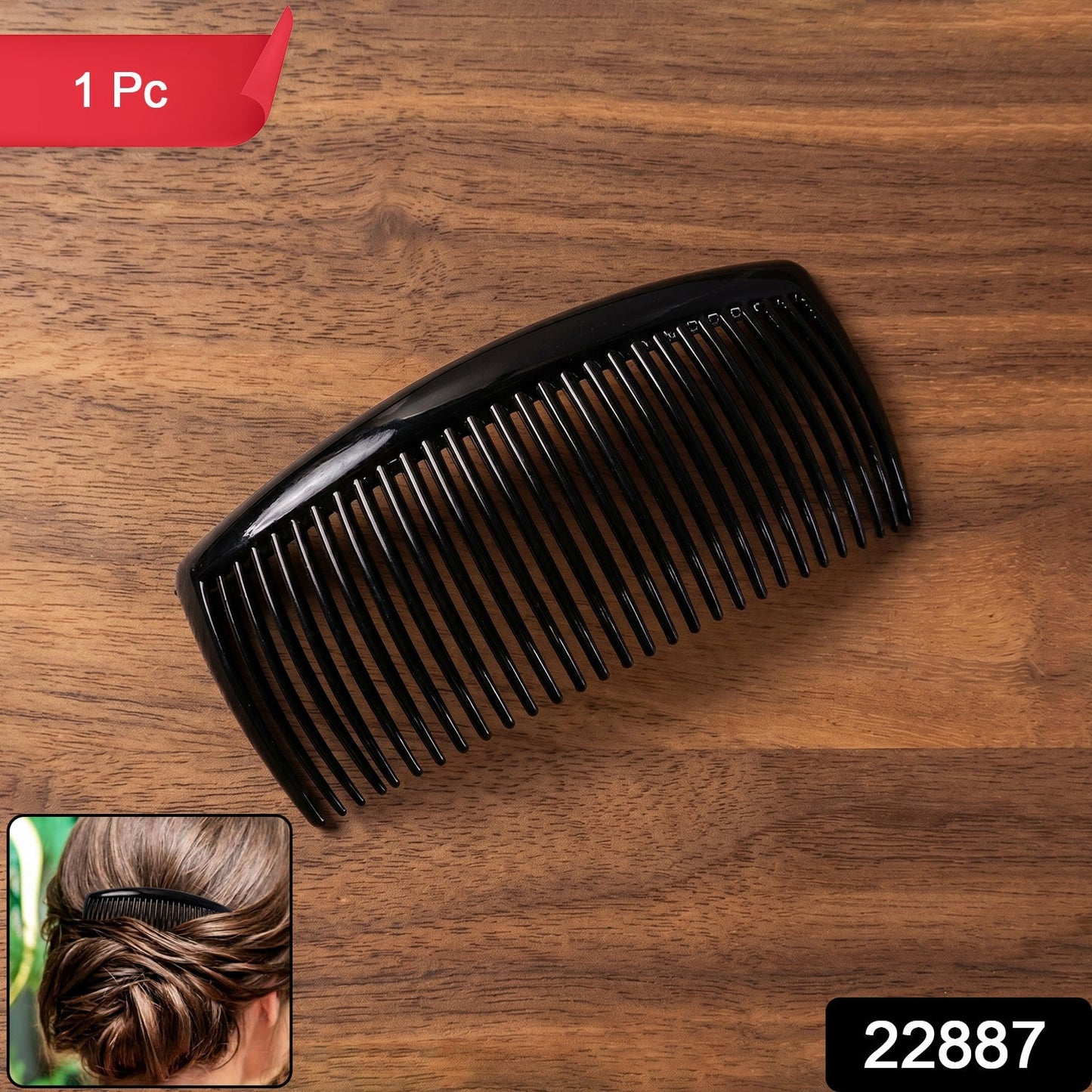Hair styling comb pack with black glossy finish