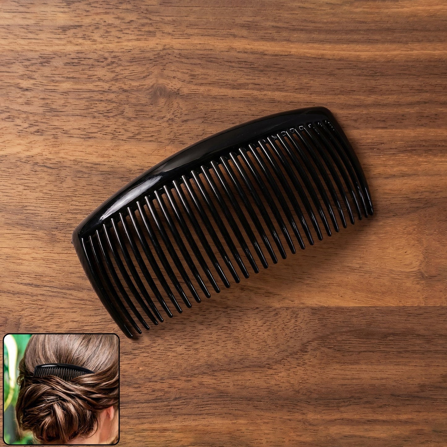 Side comb for updo buns and twisting hairstyles