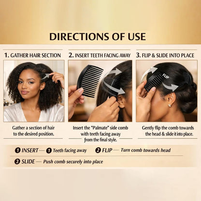 Instruction or use guide for hair comb styling