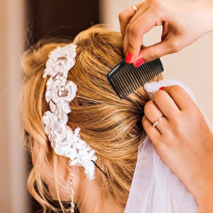 Hair bun styling with side comb in action