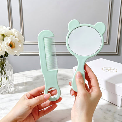 Using the comb mirror grooming set for styling