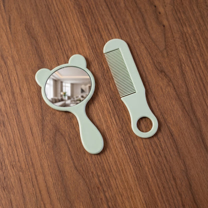 Vanity set girl using grooming kit