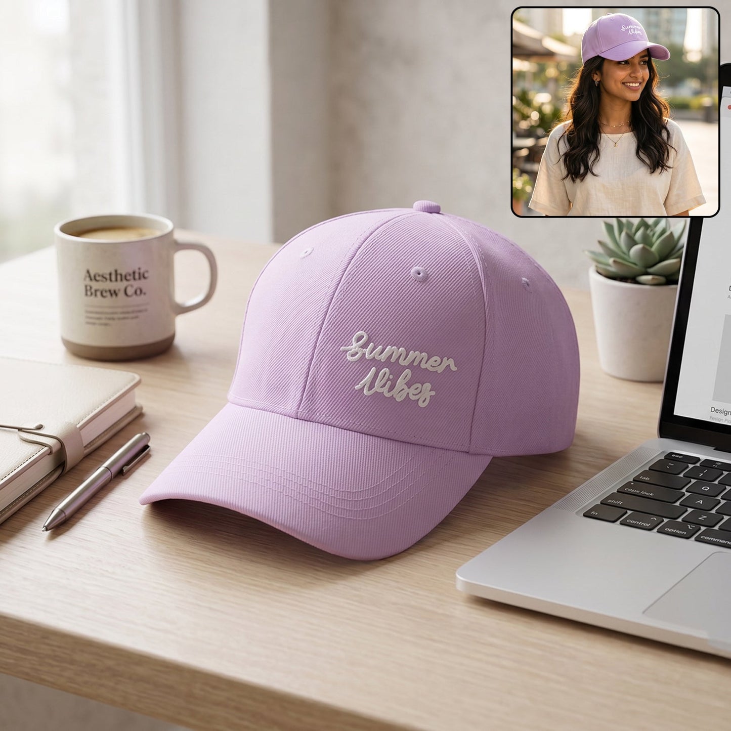 Summer vibes embroidered baseball cap showcasing trendy design
