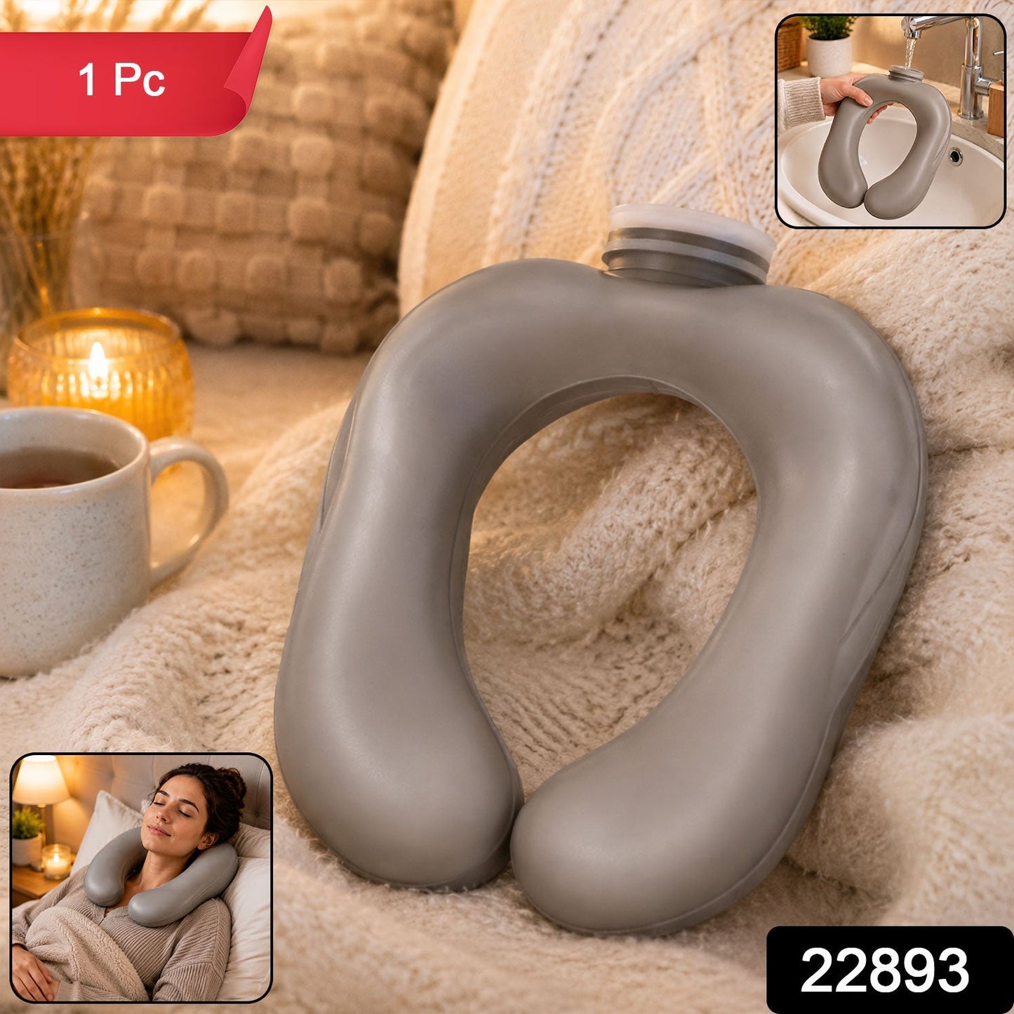 Hot water bottle pack with leak-proof screw cap