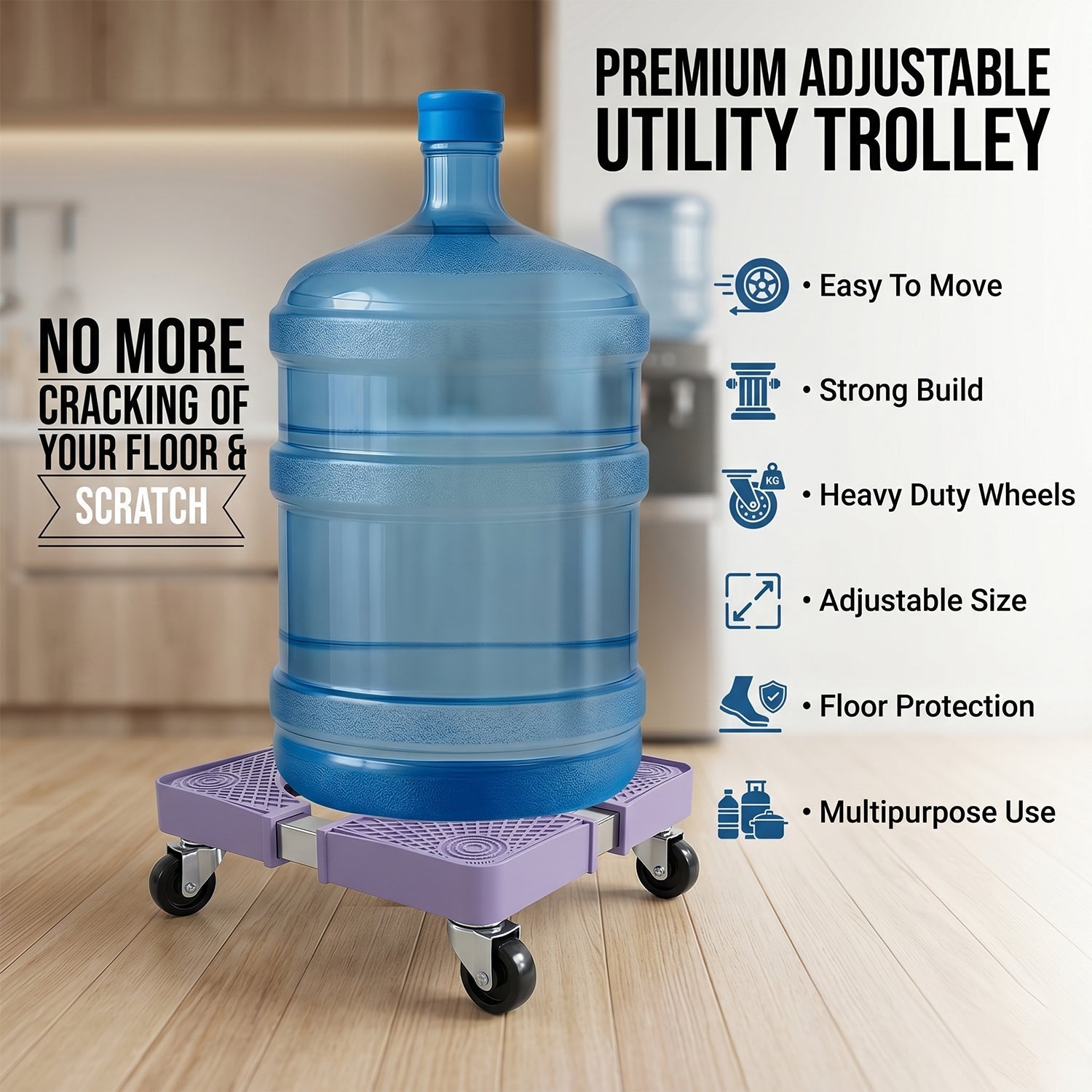 Heavy-duty appliance stand with locking wheels for stability