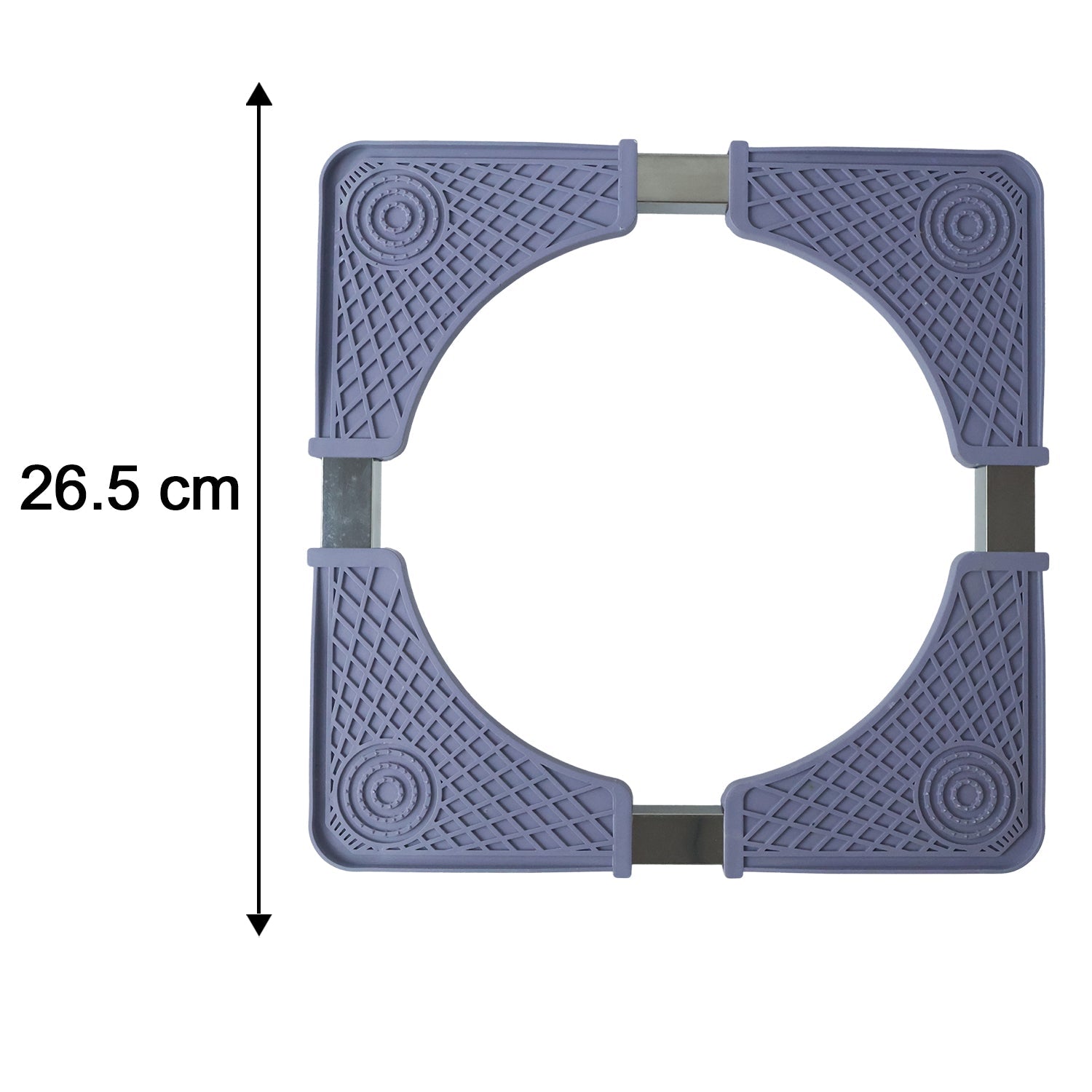 Diagram showing adjustable dimensions of appliance stand