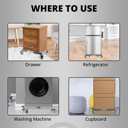 Stand supporting refrigerator, demonstrating sturdy design
