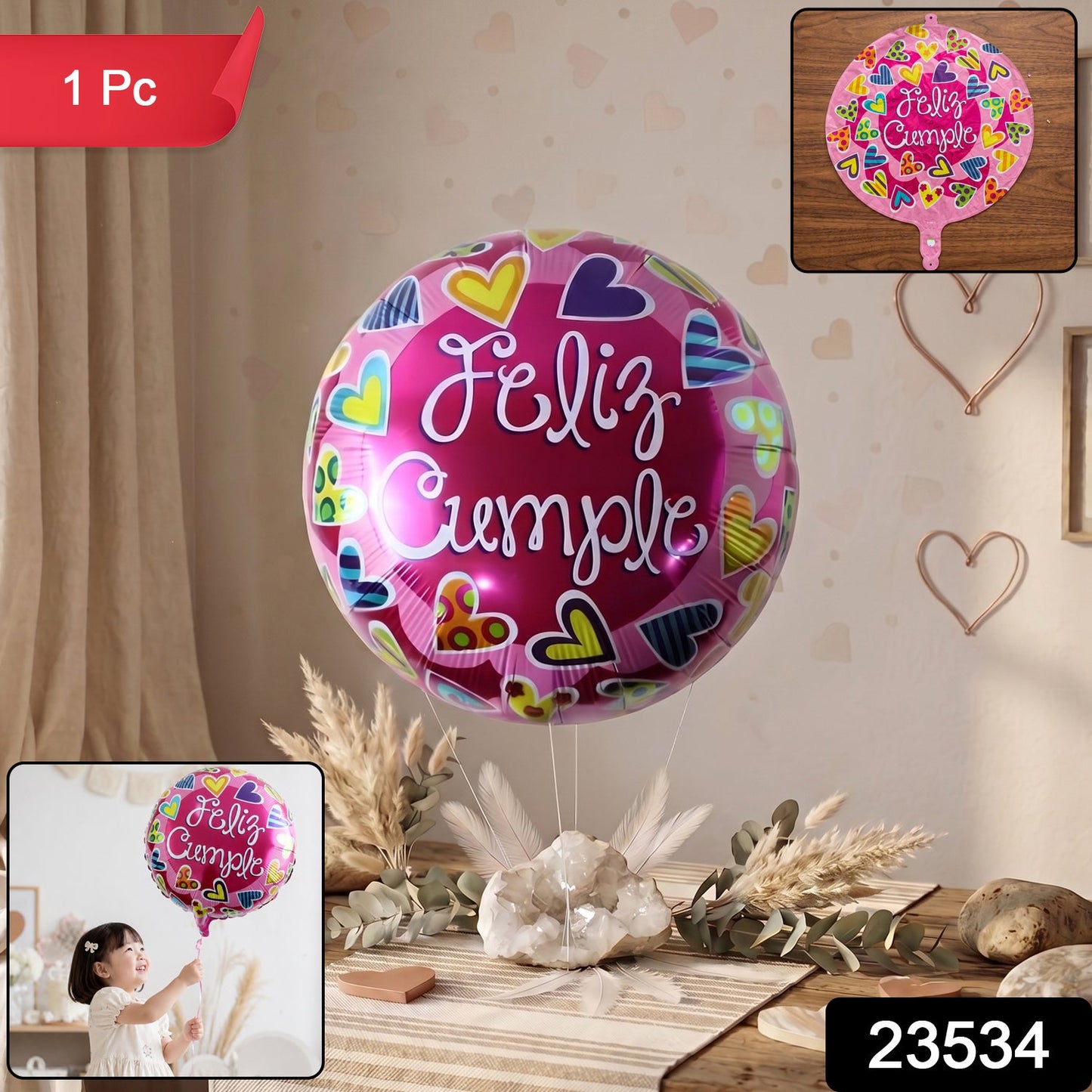 Round shiny foil balloon for kids' birthday parties