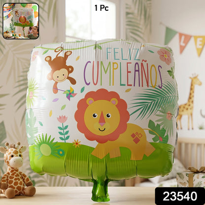 Party themed lion foil balloon for kids' birthday