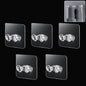 Set of five durable adhesive plastic wall hooks for home organization