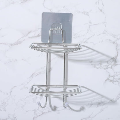 Adhesive hook holding rack illustration