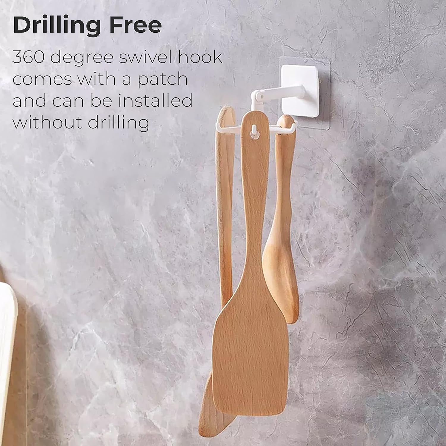 Kitchen and bathroom use of adhesive wall hooks