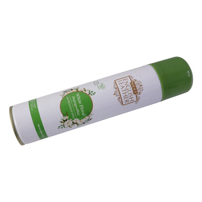 White floral air freshener can for home and office