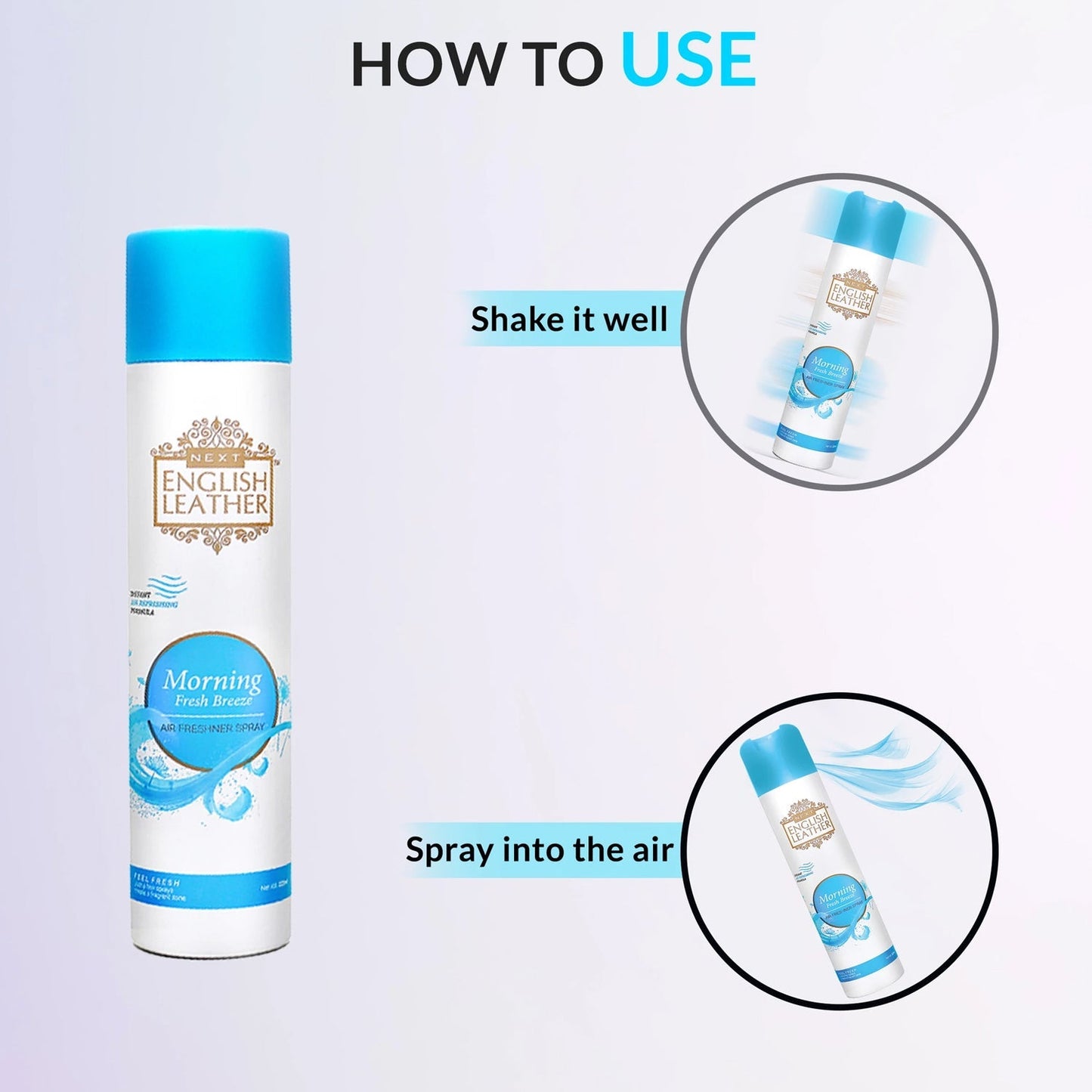 Instructions for using Morning Fresh Breeze air freshener spray