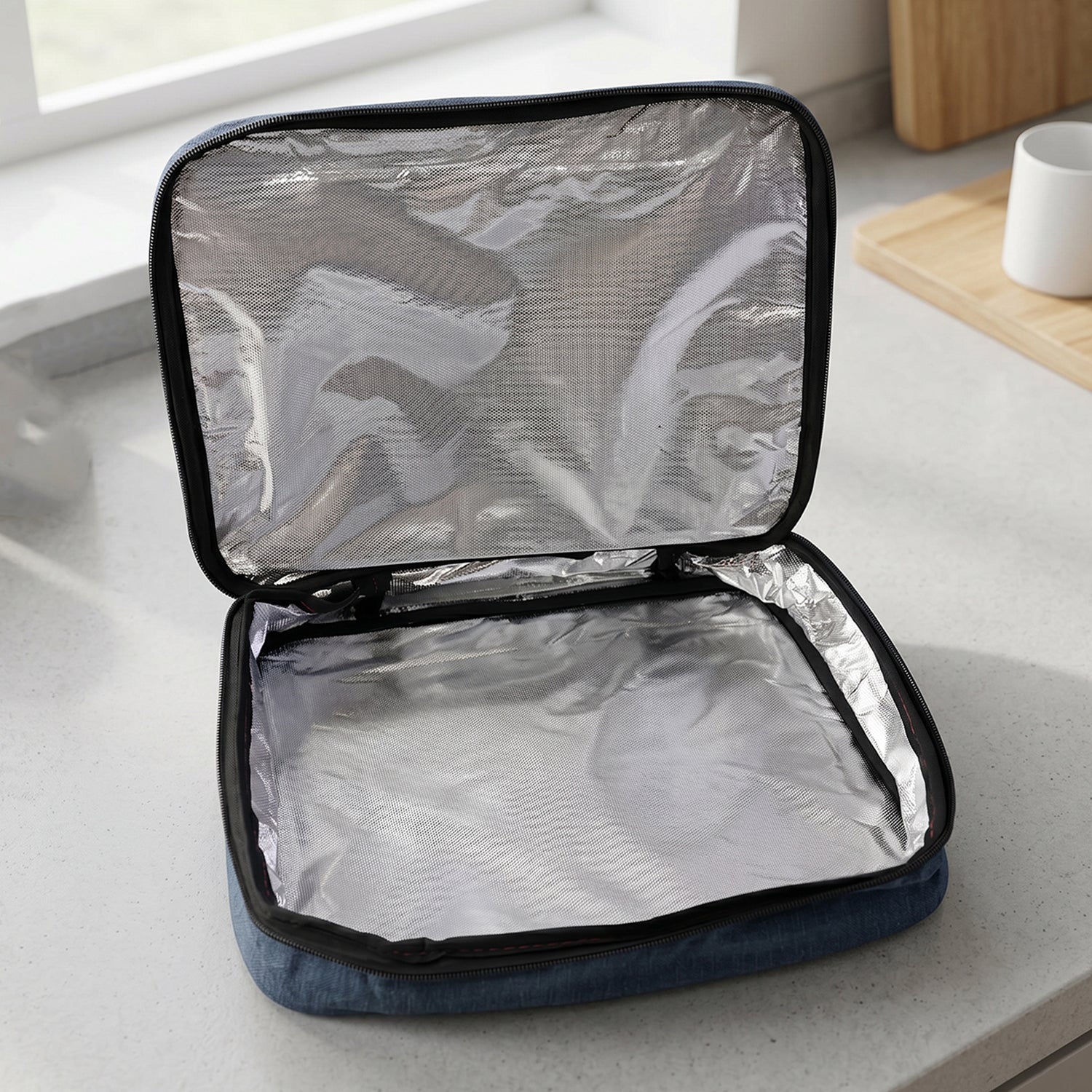 Luggage organizing travel pouch displayed