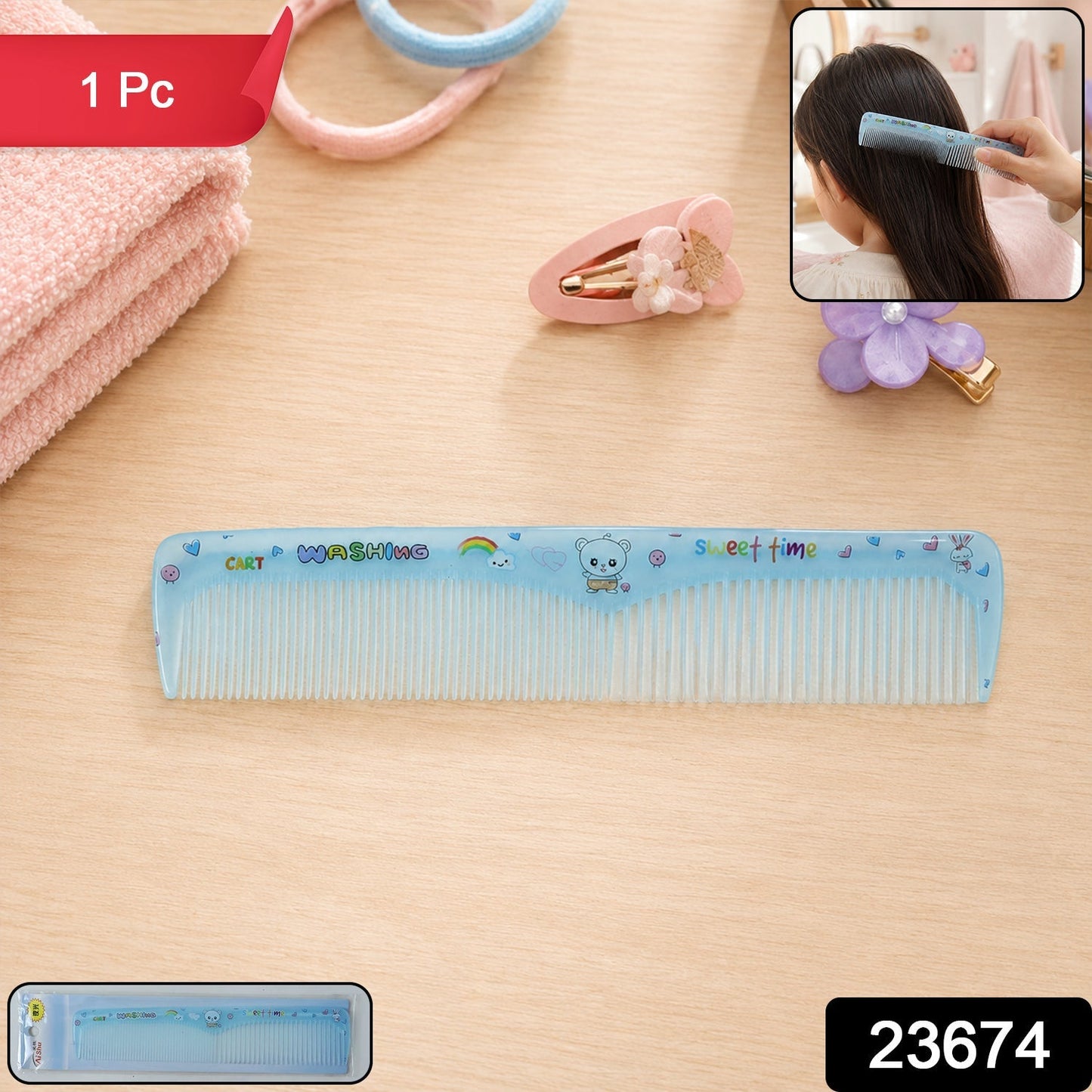 Anti-static hair comb pack for detangling and styling