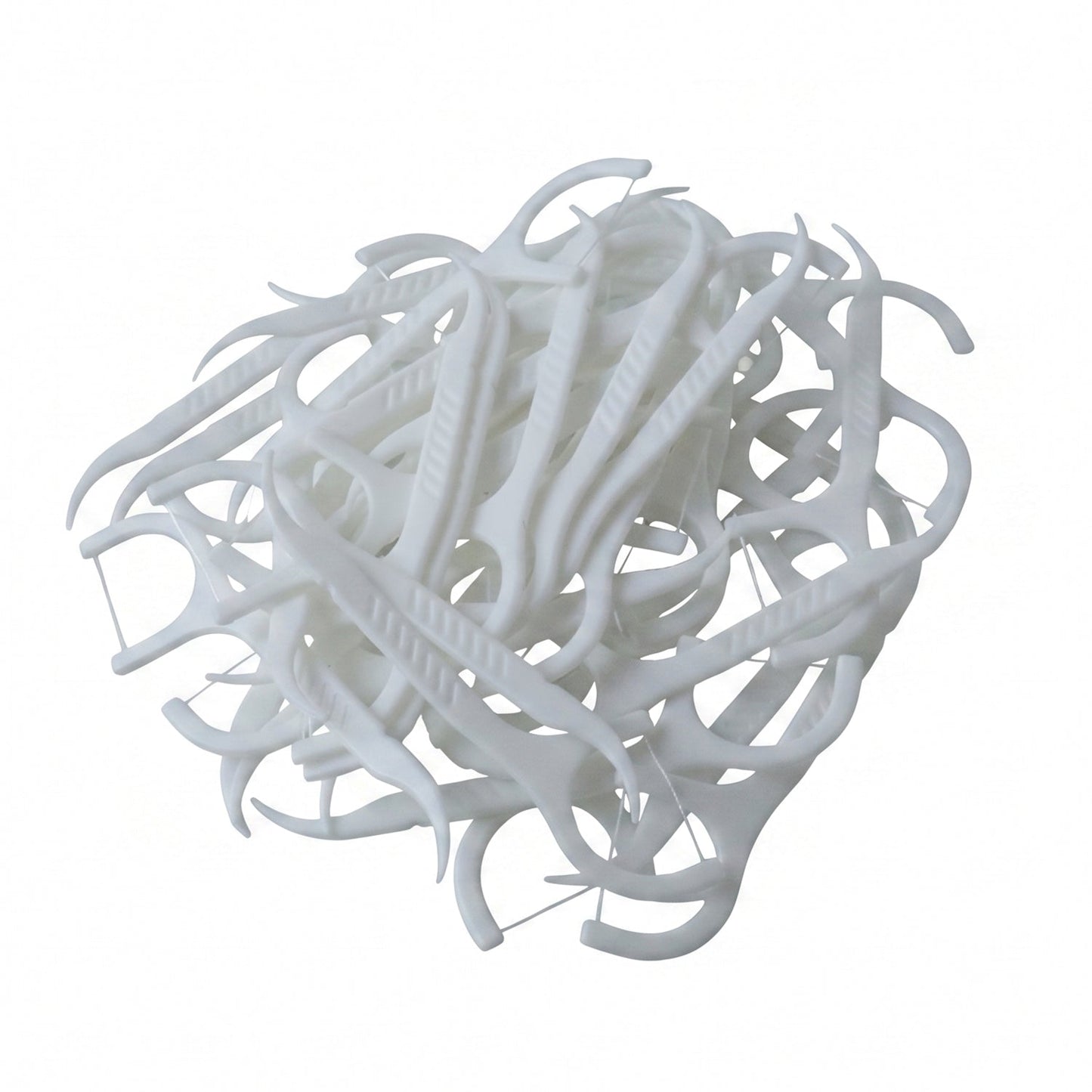 White 2-in-1 floss & toothpick sticks for daily oral hygiene