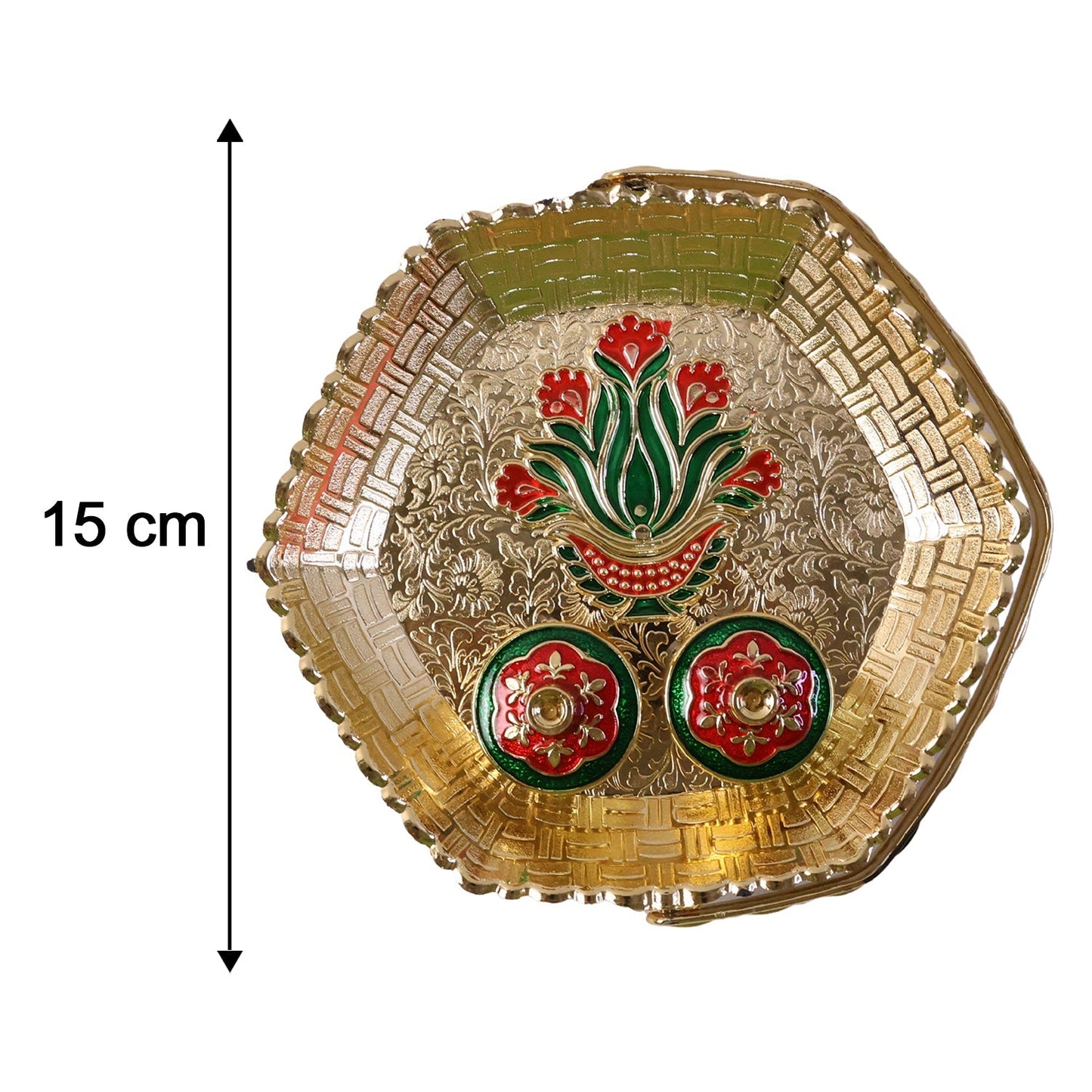 Kumkum kankavati basket with size and dimension guide