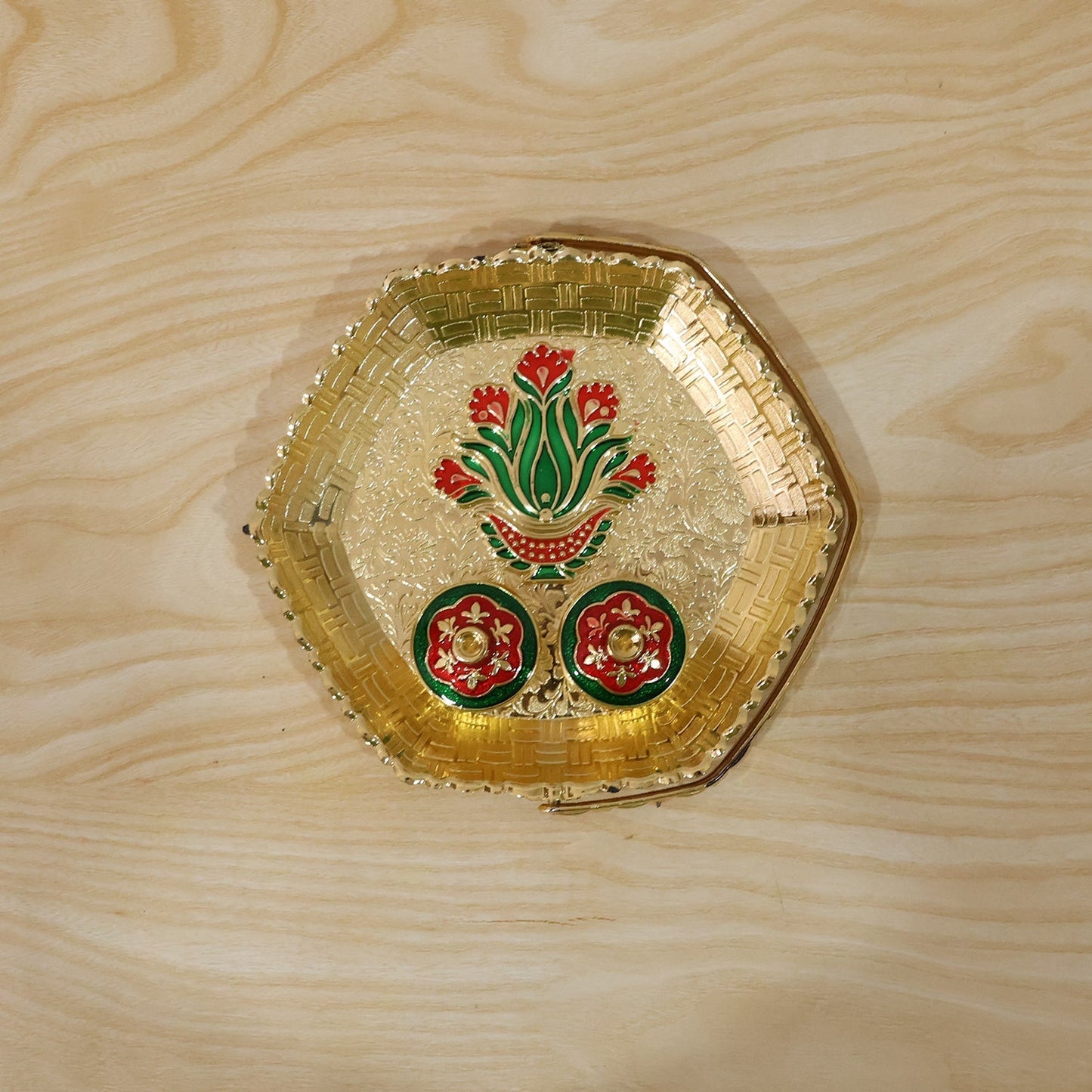 Daily use pooja basket with meenakari work
