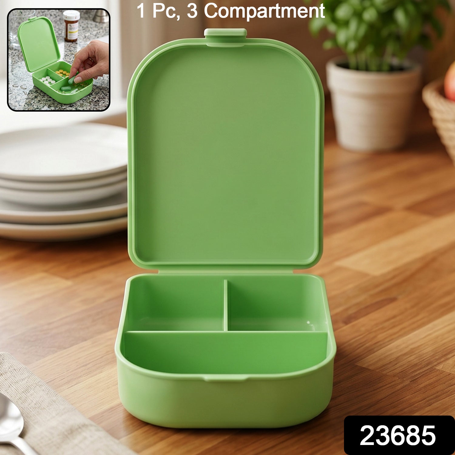 Multiple portable pill organizer boxes together for travel.