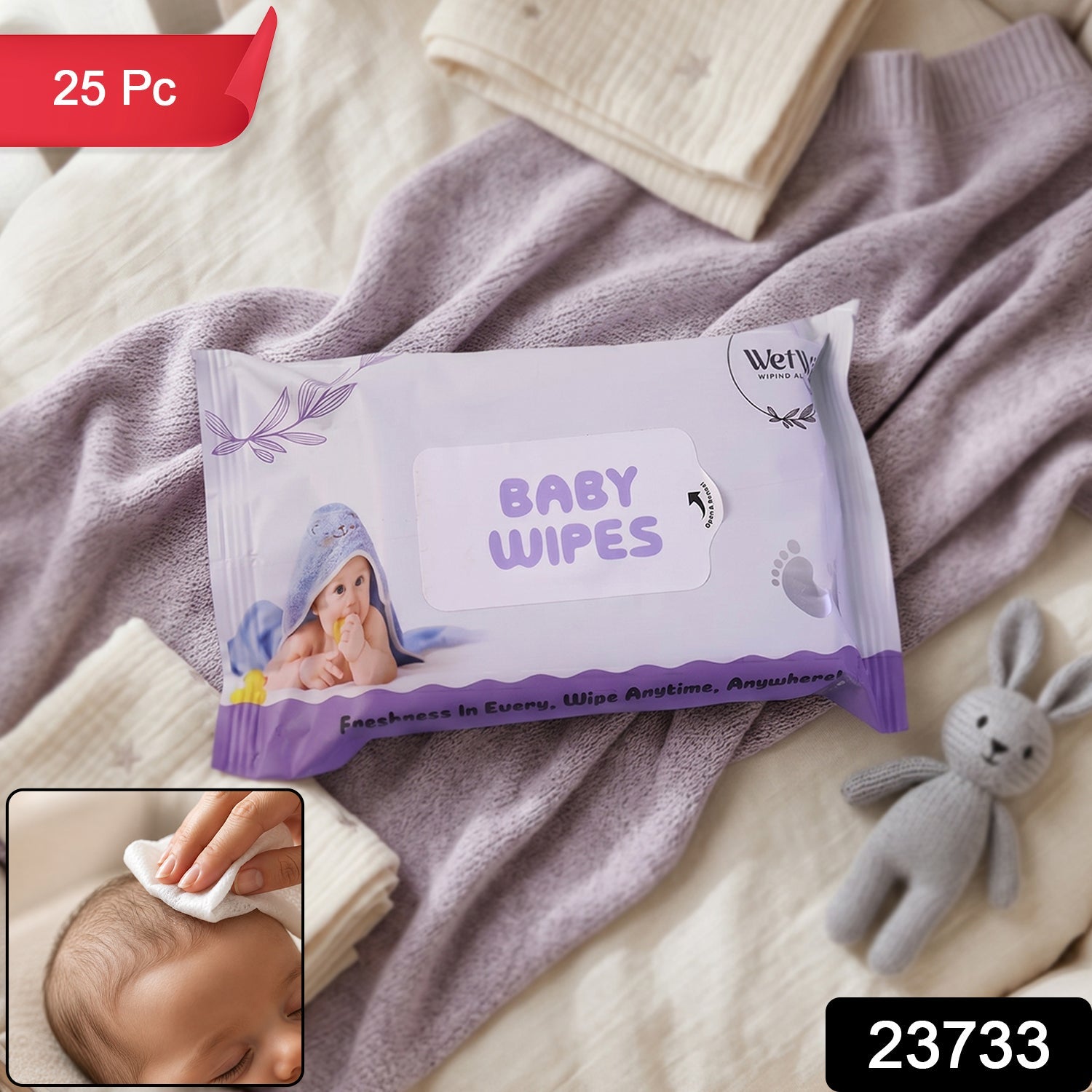 Soft baby wipes in gentle packing for travel