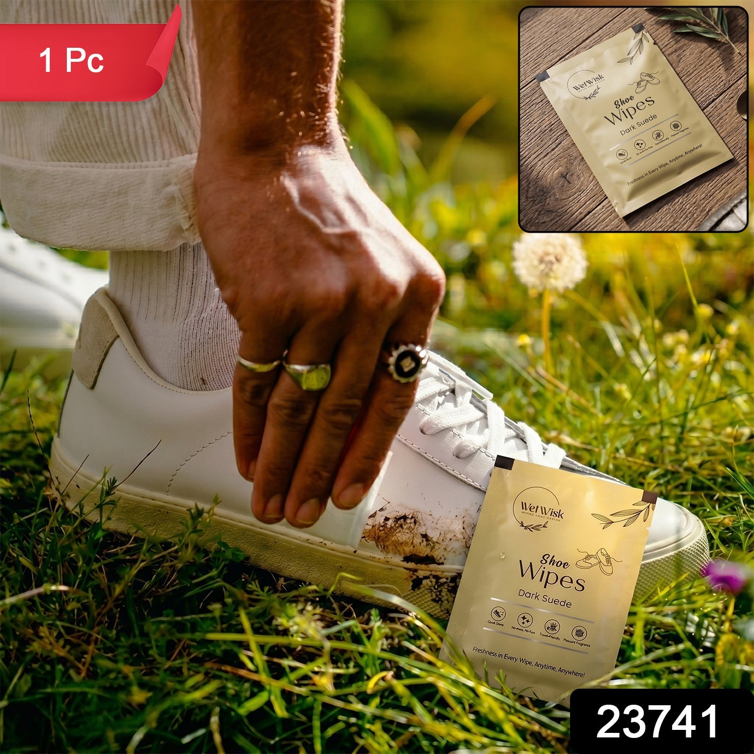 Wetwisk portable shoe cleaner wipe pack for travel use