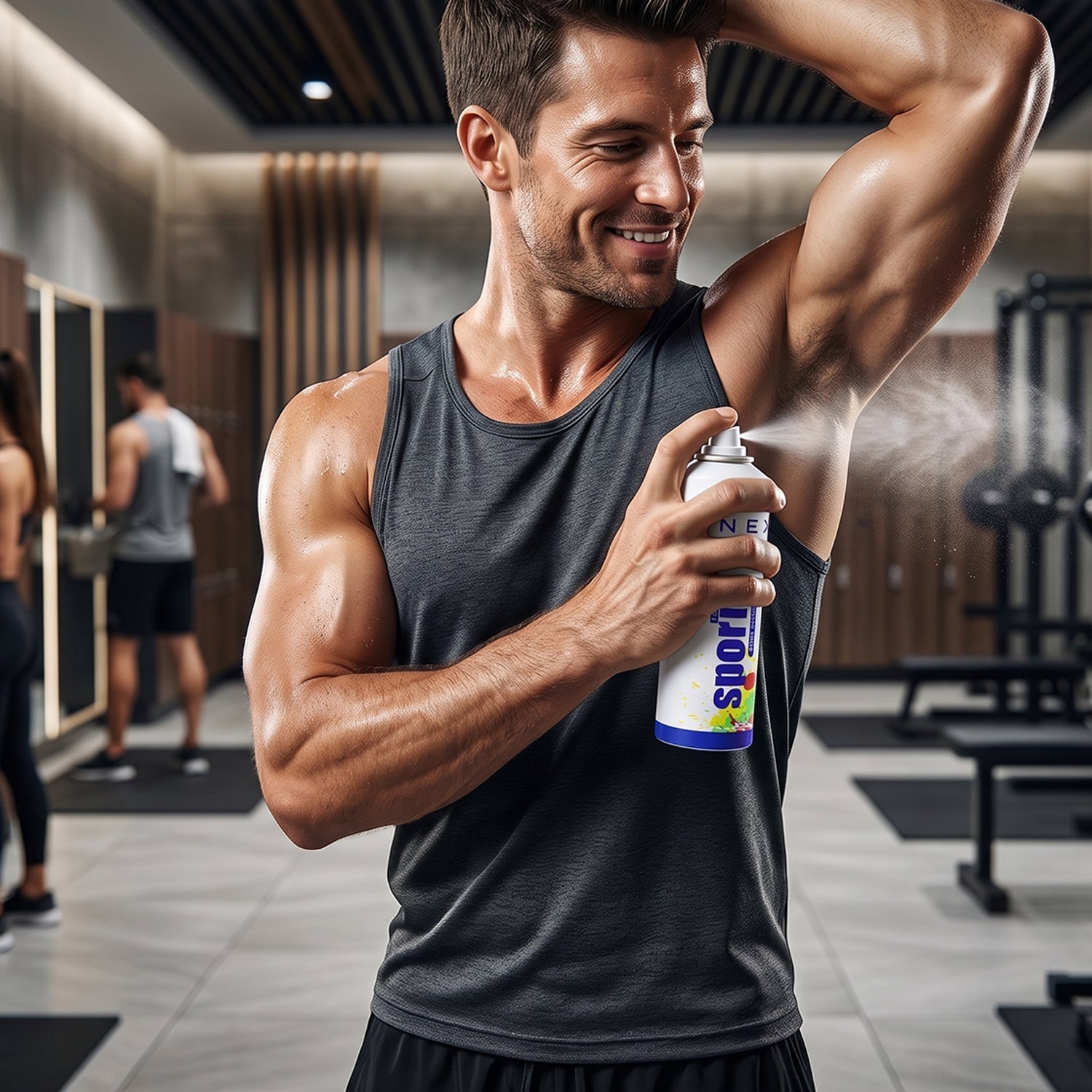Sport body spray for gym and outdoor use