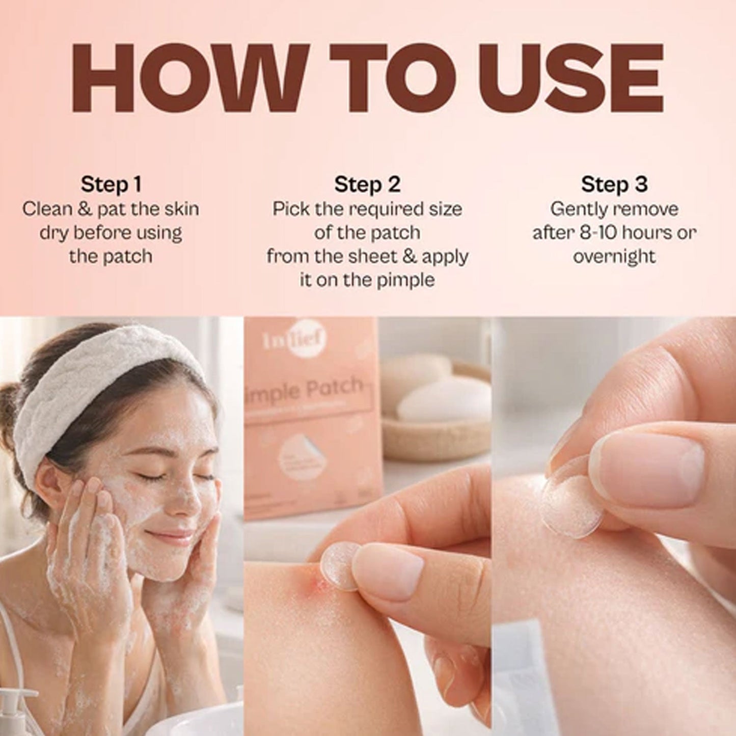Salicylic acid and hyaluronic acid pimple patches, skin healing