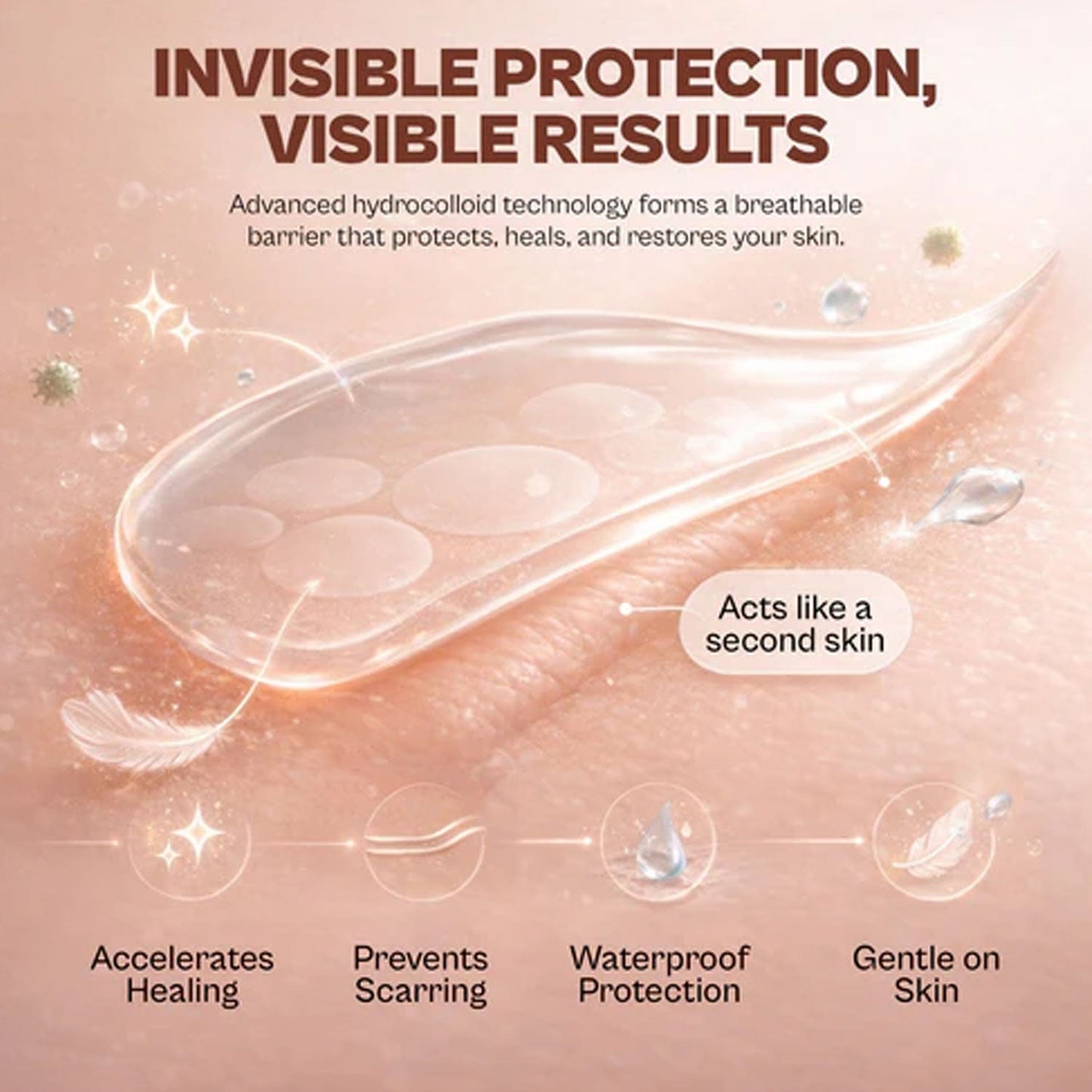 Close-up of acne patches for effective pimple healing
