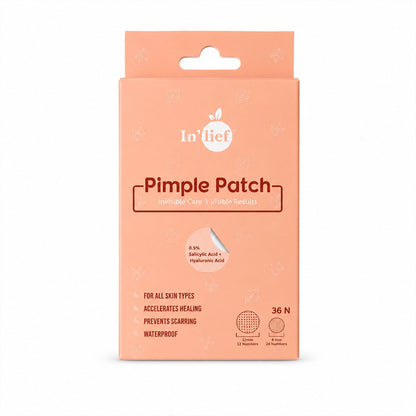 White background featuring pimple patch set