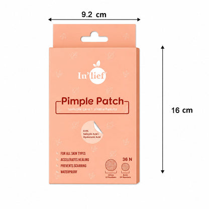 Size comparison guide for pimple patches