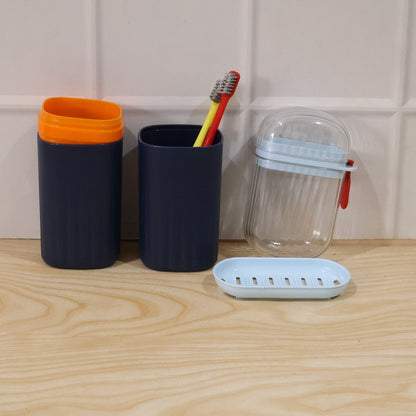 Counteruse bathroom accessories set in a modern home bathroom