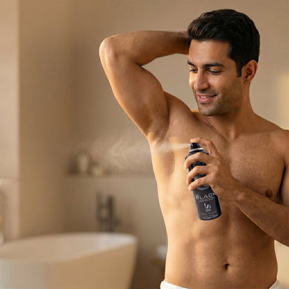 Fragrance application using men's perfume spray