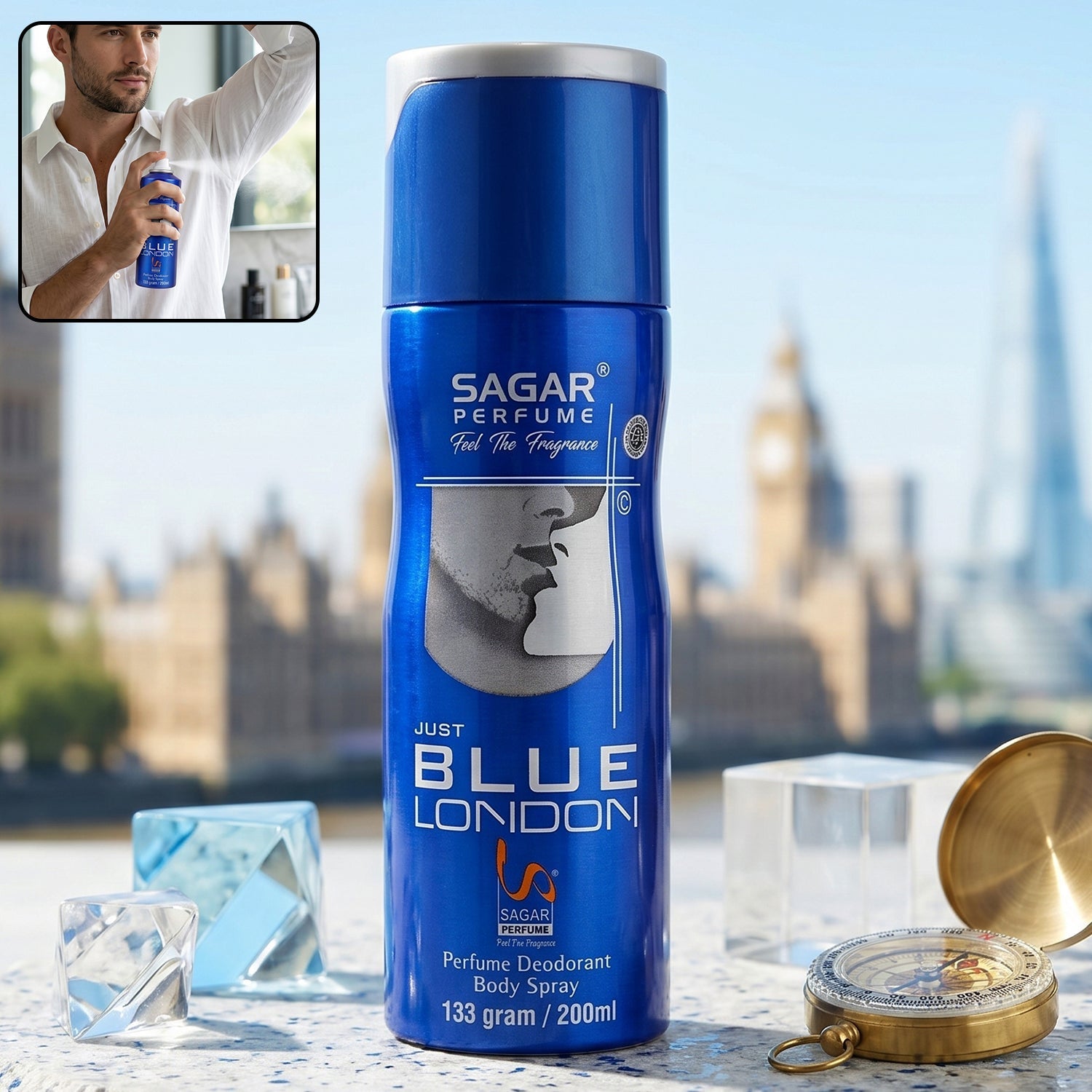 Perfume deodorant spray for men, long lasting odor control