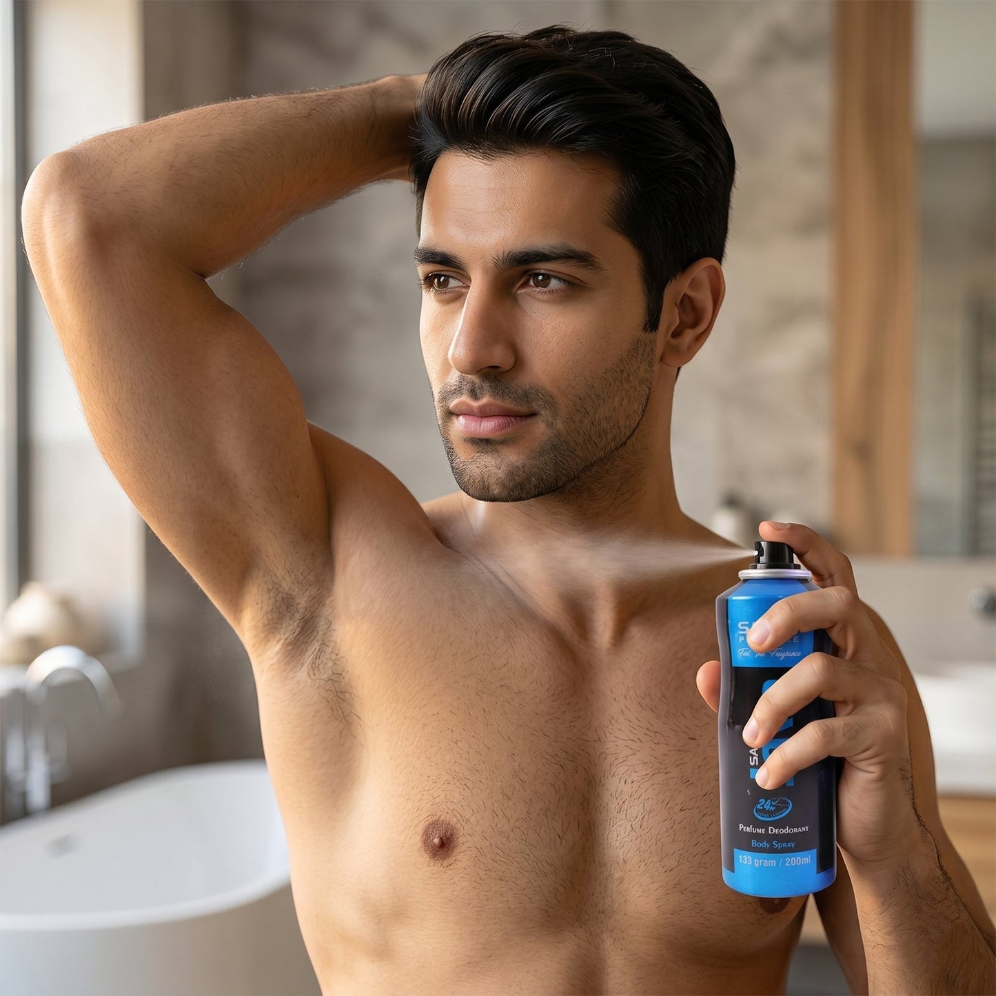 Daily use men's body spray deodorant